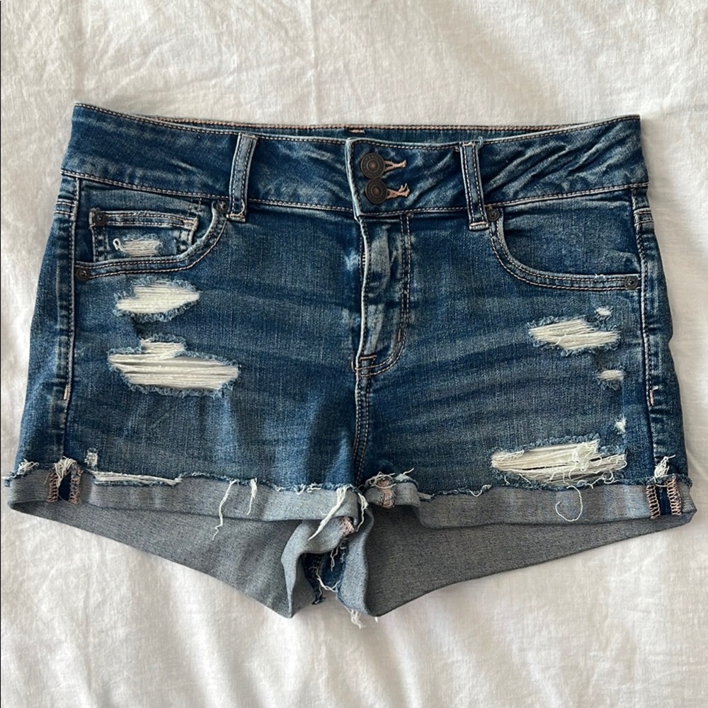 Distressed Denim Shorts, Size 10